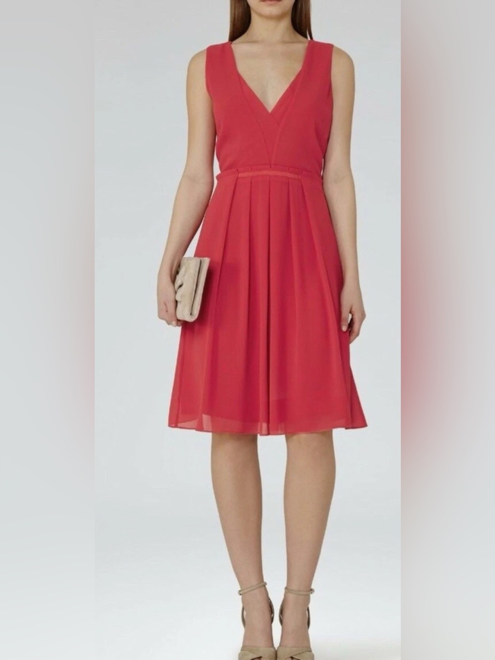 Reiss V-Neck Red Dress